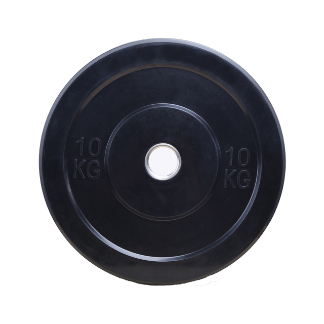Black Fitness Weight Lifting Rubber Bumper Plates Gym Weight Plates